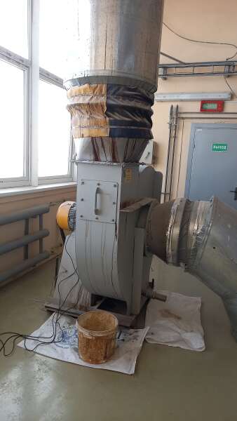 Динамическая балансировка вентилятора с электродвигателем 45 кВт, 1500 об/мин.