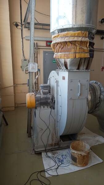 Динамическая балансировка вентилятора с электродвигателем 45 кВт, 1500 об/мин.