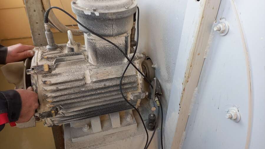 Динамическая балансировка вентилятора с электродвигателем 45 кВт, 1500 об/мин.